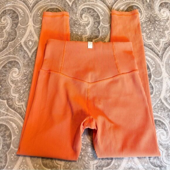 ATHLETA X Alicia Keys ELATION Jewel Orange Ribbed Tights - Picture 7 of 7